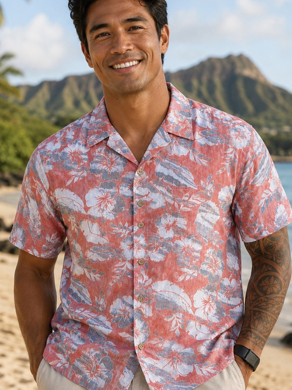 Cooke Street Honolulu VTG Hawaiian Aloha Shirt Men’s 2XL Reverse Floral Print